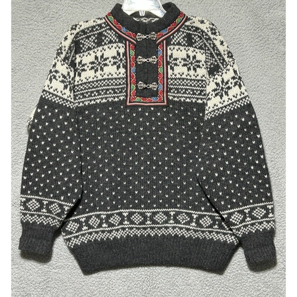 Vintage Norwegian Sweater Specially Made For Norway Handmade Wool Knit Size M - Picture 1 of 11